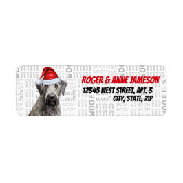 Etiqueta Christmas Irish Wolfhound Dog Holiday Address
