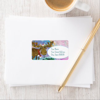 Etiqueta Christmas Moose Adress Labels/ Gift Labels