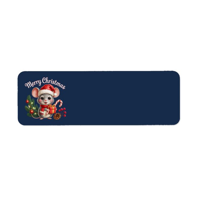 Etiqueta Christmas Mouse Address Labels (Frente)