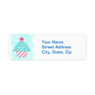 Etiqueta Christmas Pepperment Cupcake Custom Address Sticke