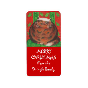 Etiqueta Christmas Pud 'from family' gift tag label red
