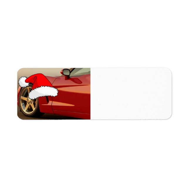 Etiqueta Christmas Red Corvette (Frente)