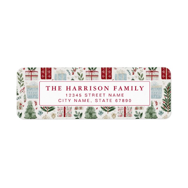 Etiqueta Christmas Return Address Labels (Frente)