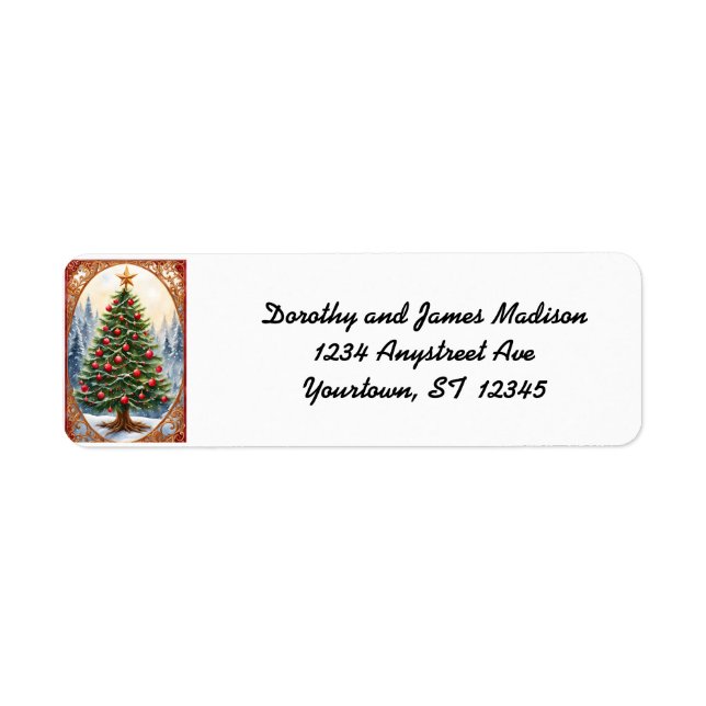 Etiqueta Christmas Tree in a Frame (Frente)