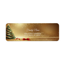 Etiqueta Christmas Tree Ribbons Return Address Label