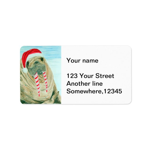 Etiqueta Christmas Walrus (Frente)