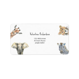 Etiqueta Chuva de Bebê Animais Safari Fera