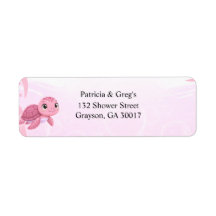 Chuva de Bebê Menina Tartaruga Marinha Rosa Fofa