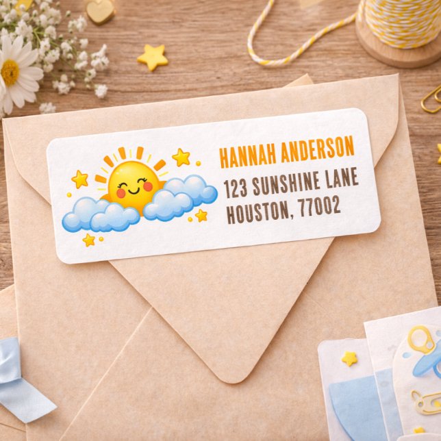 Etiqueta Chuva de Estrelas Baby shower (Criador carregado)