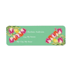 Etiqueta Chuva de Noiva Tulipas & Borboleta Verde