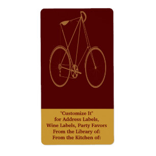 Etiqueta Ciclo Antiquado De Bicicleta Vermelha De Bicicleta