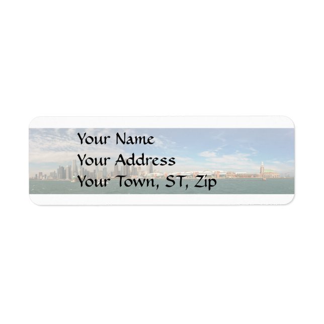 Etiqueta Cidade - Panorama de Chicago & The Navy Pier (Frente)