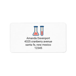 Etiqueta Ciência no tubo de ensaio e beaker