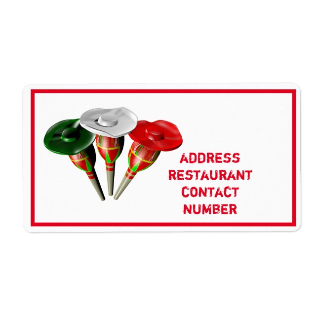 Etiqueta Cinco de mayo ,fiesta mexicana personalizada (Frente)