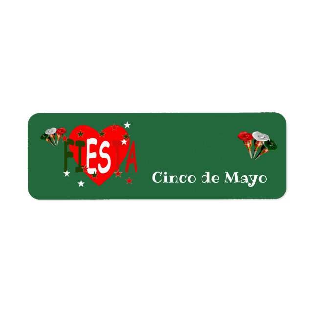 Etiqueta Cinco de mayo ,fiesta mexicano (Frente)