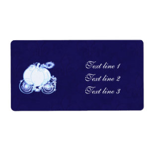 Etiqueta Cinderela Carruagem Princesa Royal Blue Label