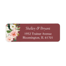 Etiqueta Cinnamon Rosa Blush Pink Watercolor Floral