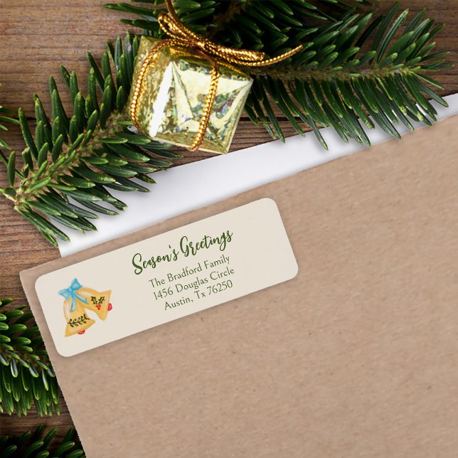 Etiqueta Cintos de Natal Feriado Vermelho Verde Dourado Mín (Criador carregado)