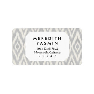 Etiqueta Cinza Aztec Pastel Watercolor Ikat Soft Geometric