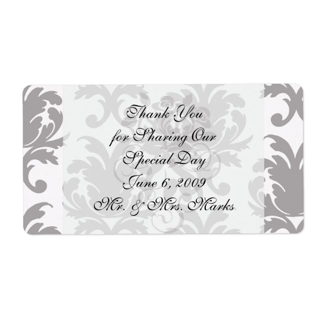 Etiqueta cinza barroco branco (Frente)