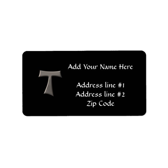 Etiqueta Cinza de aço - Franciscan Tau Cross (Frente)