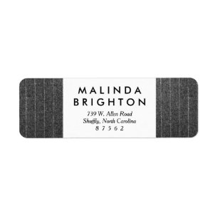 Etiqueta Cinza de carvão Pinstripe Tecido Preto