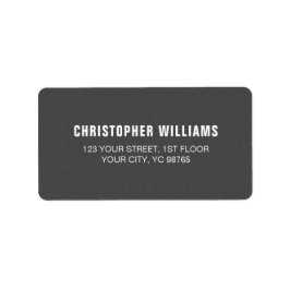 Etiqueta Cinza de Textura Masculina Elegante Moderna Branca