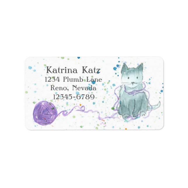 Etiqueta Cinza Kitten Purple Yarn (Frente)
