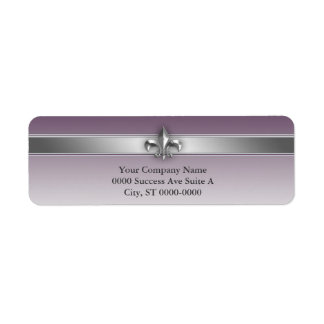Etiqueta Cinza Moderna EggPlant Purple Silver Fleur de Lis