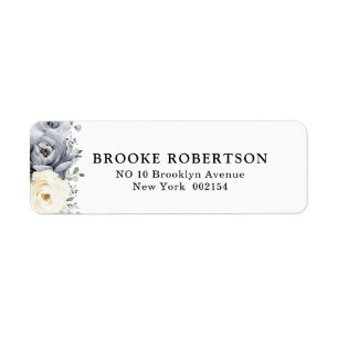 Etiqueta Cinza Silver Ivory Floral Winter Return Endereço