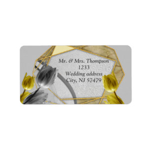 Etiqueta Cinzas e tulipas amarelas na textura