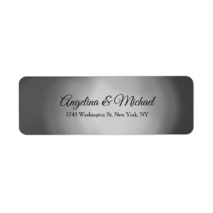 Etiqueta Cinzas Elegantes Clássicas De Casamento