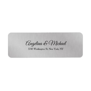 Etiqueta Cinzas Elegantes Clássicas De Casamento