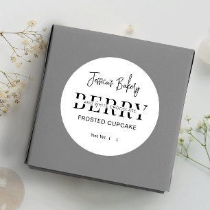 Etiqueta circular de Comida de Cupcake minimalista