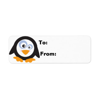 Etiqueta Círculo Natal dos Pinguins Gift Lables
