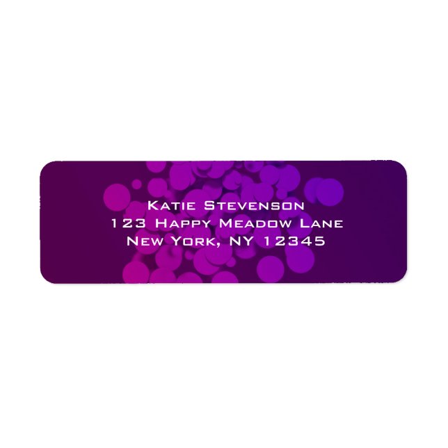 Etiqueta Círculos roxos Abstrato Fundo (Frente)