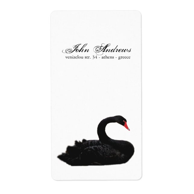 Etiqueta cisne negro (Frente)