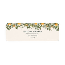 Etiqueta Citrus, laranja + chá de fraldas bonito florescent