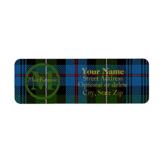 Etiqueta Clã escocês MacKenzie Tartan Nome Dourado - Inicia