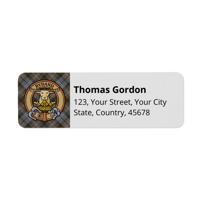Etiqueta Clan Gordon Weathered Tartan Label (Frente)