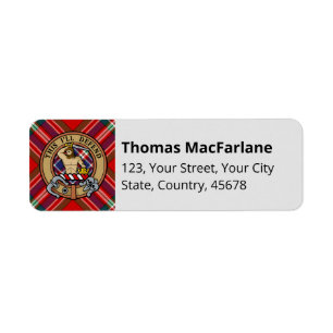 Etiqueta Clan MacFarlane Red Tartan
