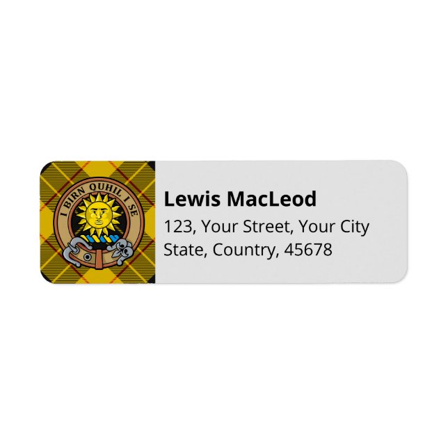 Etiqueta Clan Macleod de Lewis Tartan (Frente)