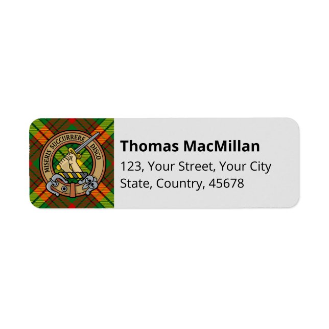 Etiqueta Clan MacMillan Tartan (Frente)