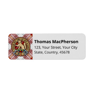 Etiqueta Clan MacPherson Red Dress Tartan Label