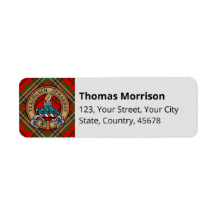 Etiqueta Clan Morrison Red Tartan Label