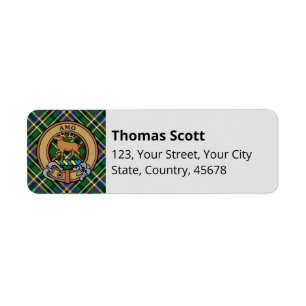 Etiqueta Clan Scott Green Tartan Label
