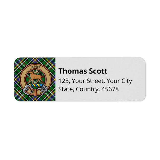 Etiqueta Clan Scott Green Tartan Label (Frente)
