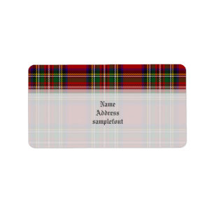 Etiqueta Clan stewart tartan/red+green