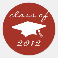 Etiqueta Classe De 2012 (Boné de formatura Maroon)