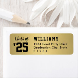 Etiqueta Classe de 2025 Dourado Black Return Address